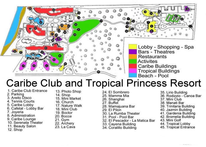 Map Caribe Club Princess